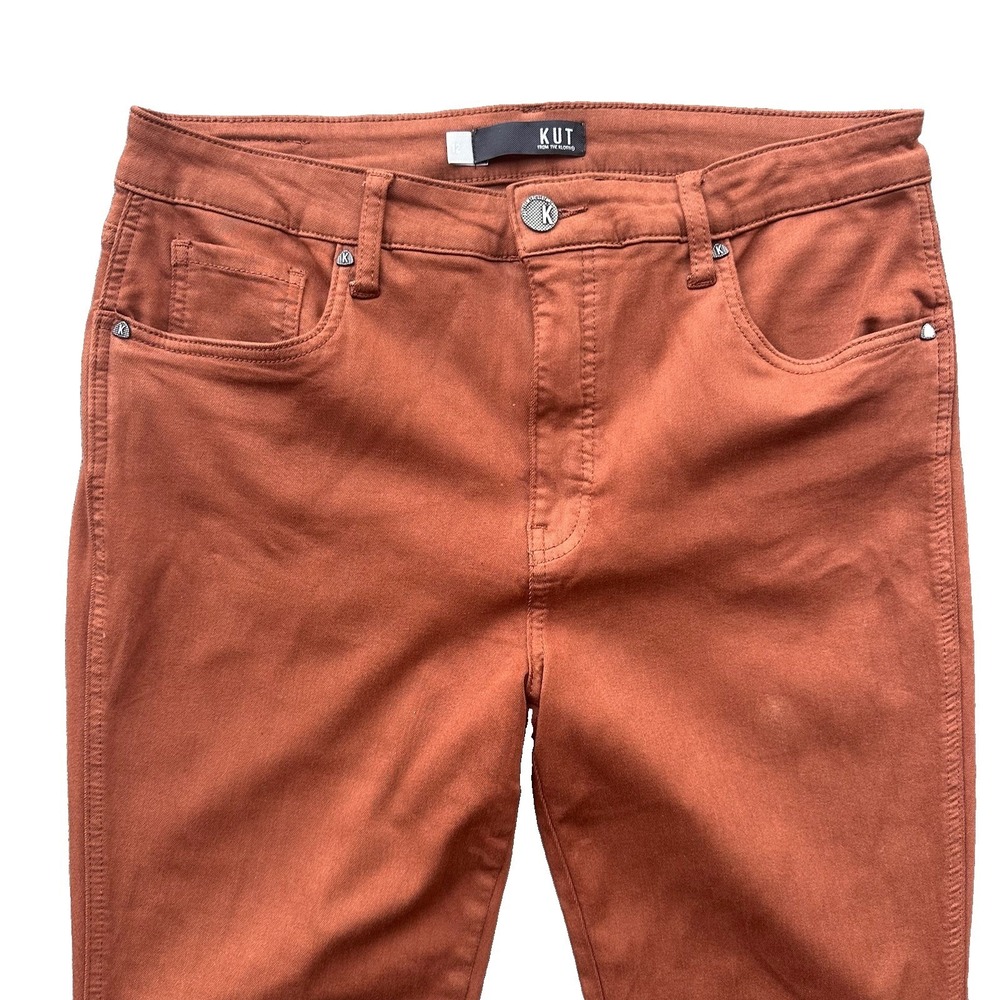 KUT from the Kloth Fab Ab High Rise Skinny Stretch Denim Jeans Brown Size 12 - Picture 2 of 14